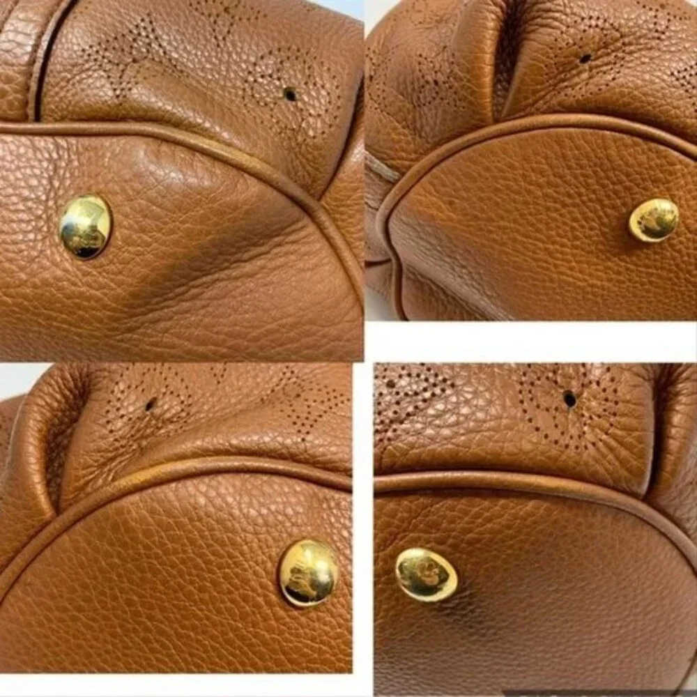 Authentic Louis Vuitton Lunar Pm Cognac Brown Mahina Leather Shoulder Bag - Picture 8 of 12